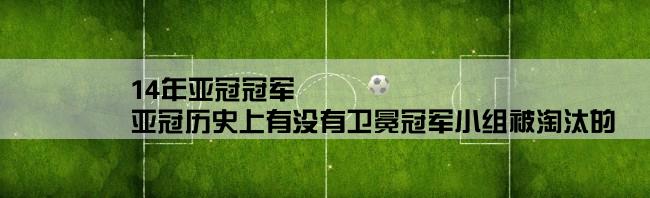 14年亚冠冠军,亚冠历史上有没有卫冕冠军小组被淘汰的