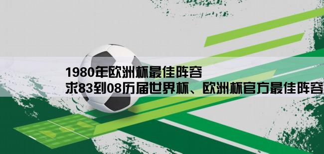 1980年欧洲杯最佳阵容,求83到08历届世界杯、欧洲杯官方最佳阵容？