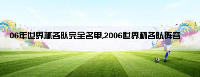 06年世界杯各队完全名单,2006世界杯各队阵容