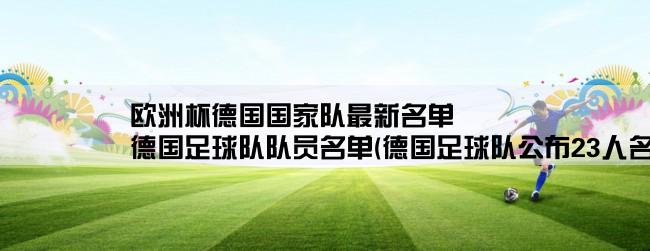 欧洲杯德国国家队最新名单,德国足球队队员名单(德国足球队公布23人名单征战欧洲杯)