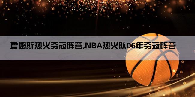 詹姆斯热火夺冠阵容,NBA热火队06年夺冠阵容