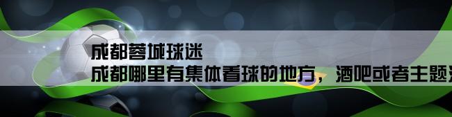 成都蓉城球迷,成都哪里有集体看球的地方，酒吧或者主题酒吧之类的，常有球迷聚集的地方