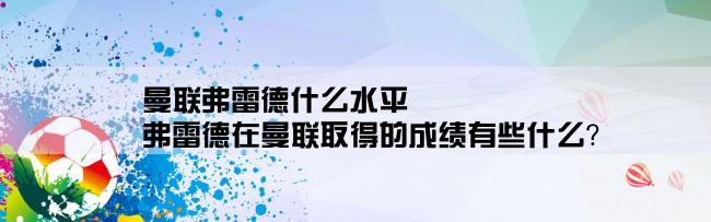 曼联弗雷德什么水平,弗雷德在曼联取得的成绩有些什么？