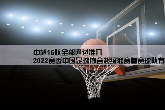 中超16队全部通过准入,2022赛季中国足球协会超级联赛参赛球队有哪些