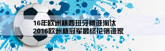 16年欧洲杯西班牙被谁淘汰,2016欧洲杯冠军最终花落谁家