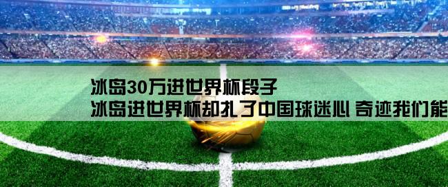 冰岛30万进世界杯段子,冰岛进世界杯却扎了中国球迷心 奇迹我们能学么