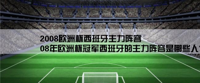 2008欧洲杯西班牙主力阵容,08年欧洲杯冠军西班牙的主力阵容是哪些人？