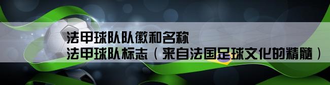 法甲球队队徽和名称,法甲球队标志（来自法国足球文化的精髓）