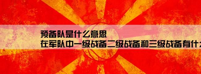 预备队是什么意思,在军队中一级战备二级战备和三级战备有什么区别？