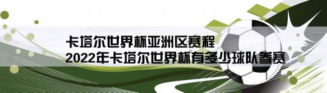 卡塔尔世界杯亚洲区赛程,2022年卡塔尔世界杯有多少球队参赛