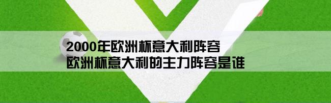 2000年欧洲杯意大利阵容,欧洲杯意大利的主力阵容是谁