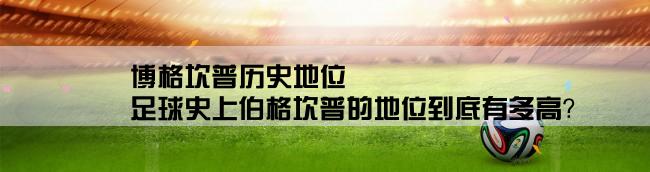 博格坎普历史地位,足球史上伯格坎普的地位到底有多高？