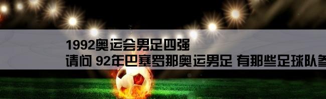 1992奥运会男足四强,请问 92年巴塞罗那奥运男足 有那些足球队参加