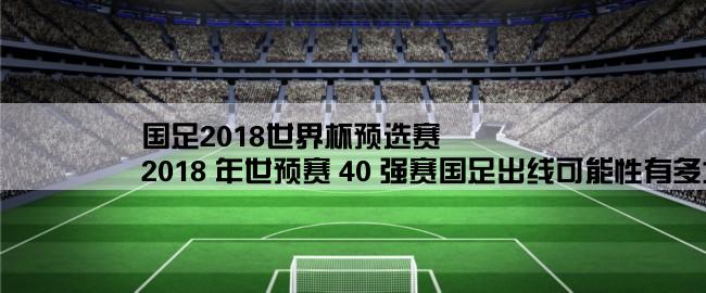 国足2018世界杯预选赛,2018 年世预赛 40 强赛国足出线可能性有多大