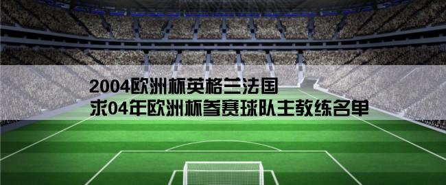 2004欧洲杯英格兰法国,求04年欧洲杯参赛球队主教练名单