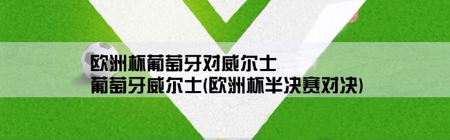 欧洲杯葡萄牙对威尔士,葡萄牙威尔士(欧洲杯半决赛对决)