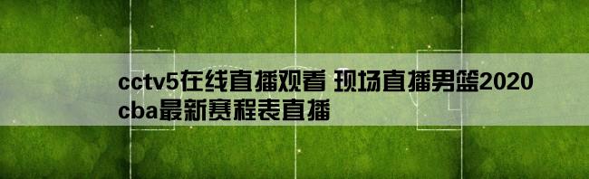 cctv5在线直播观看 现场直播男篮2020,cba最新赛程表直播