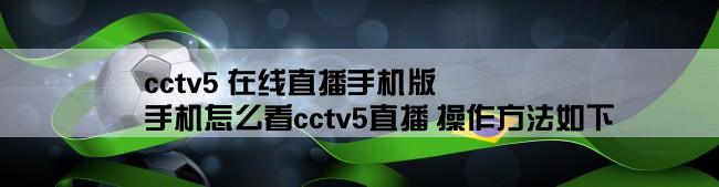 cctv5 在线直播手机版,手机怎么看cctv5直播 操作方法如下