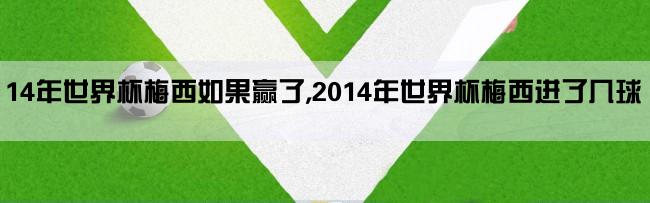 14年世界杯梅西如果赢了,2014年世界杯梅西进了几球