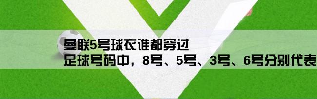 曼联5号球衣谁都穿过,足球号码中，8号、5号、3号、6号分别代表什么含义？