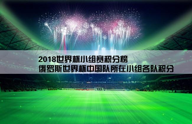 2018世界杯小组赛积分榜,俄罗斯世界杯中国队所在小组各队积分