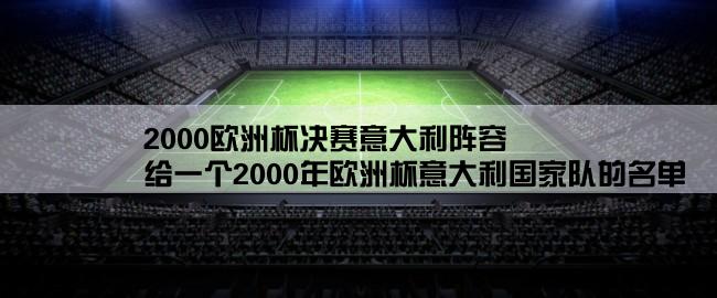 2000欧洲杯决赛意大利阵容,给一个2000年欧洲杯意大利国家队的名单