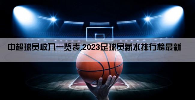 中超球员收入一览表,2023足球员薪水排行榜最新