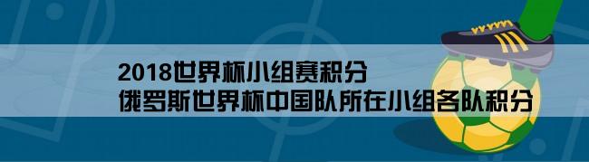 2018世界杯小组赛积分,俄罗斯世界杯中国队所在小组各队积分