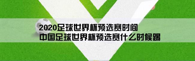 2020足球世界杯预选赛时间,中国足球世界杯预选赛什么时候踢