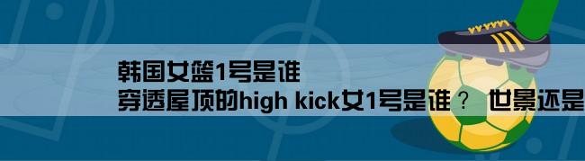 韩国女篮1号是谁,穿透屋顶的high kick女1号是谁 ？